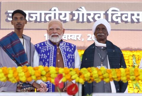 Prime Minister Shri Narendra Modi addresses Janjatiya Gaurav Diwas honouring the 150th Birth Anniversary of Dharti Aaba Bhagwan Birsa Munda